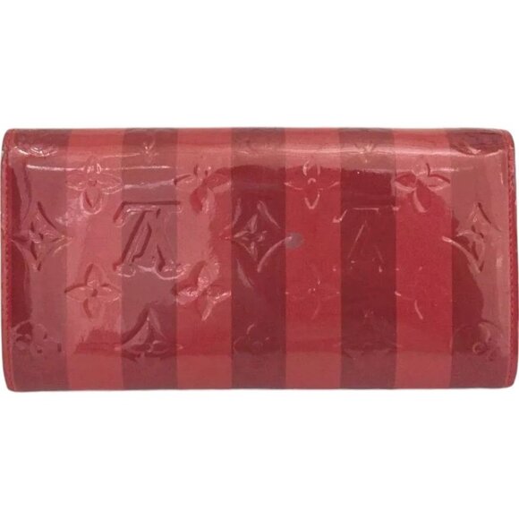 293219AR (X2) Louis Vuitton Wallet Long Rayeur Porte Feuille Sarah Red Monogram - Picture 2 of 9